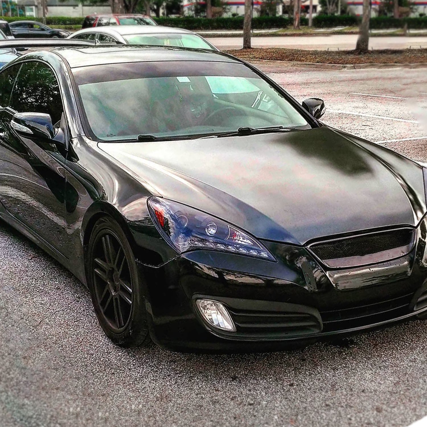 2010-2012 Hyundai Genesis Coupe Projector Headlights SMD LED Light Strip Black