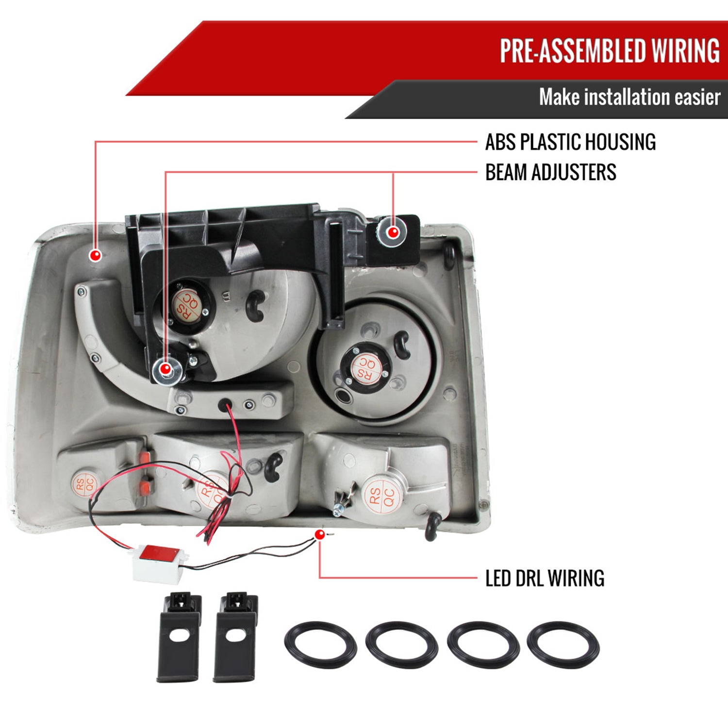 1999-2002 Chevy Silverado 1500 2500/Tahoe Suburban Factory Style Headlights