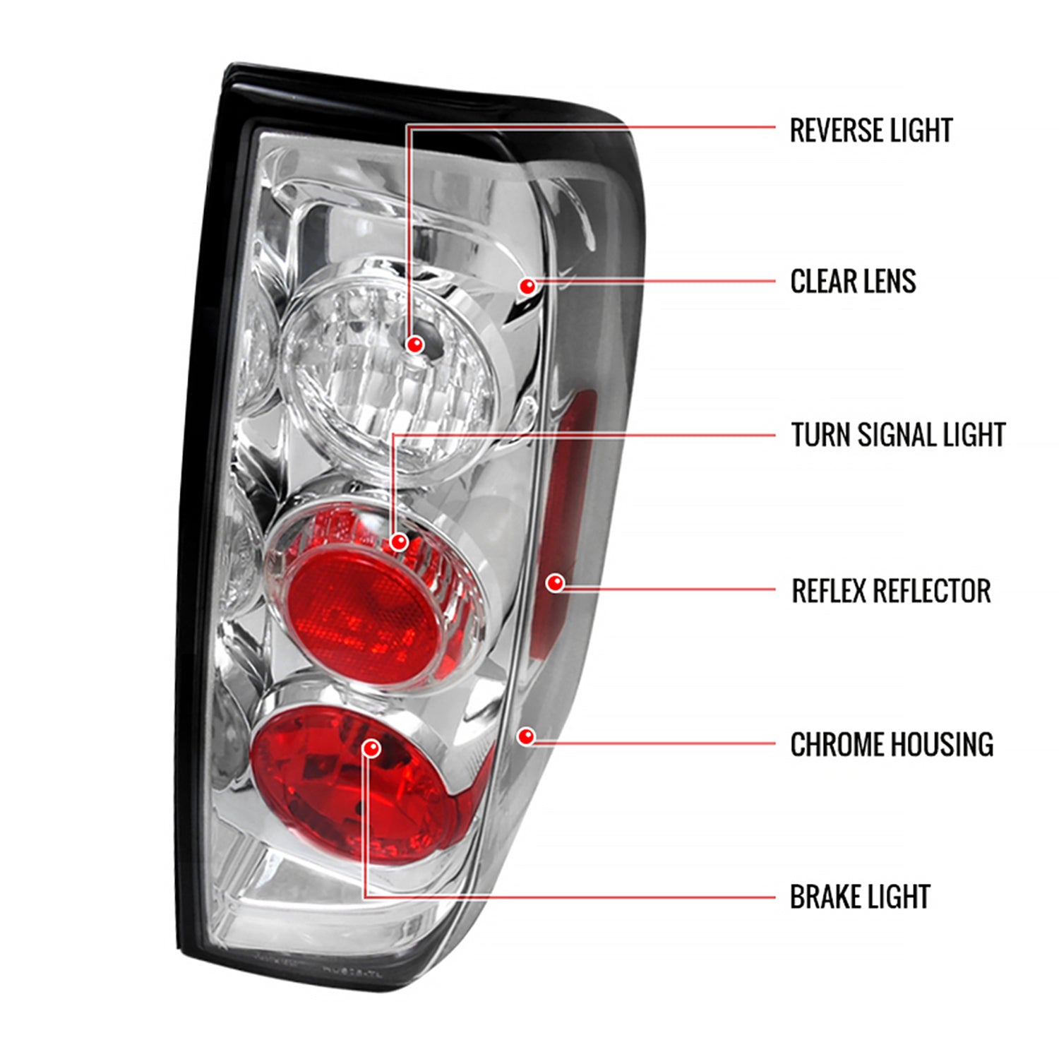 2005-2014 Nissan Frontier/ 2009-2012 Suzuki Equator Tail Lights Chrome/Clear
