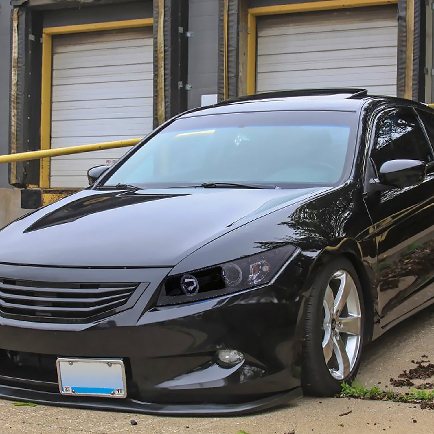 2008-2012 Honda Accord Coupe Dual Halo Projector Headlights Glossy Black/Smoke