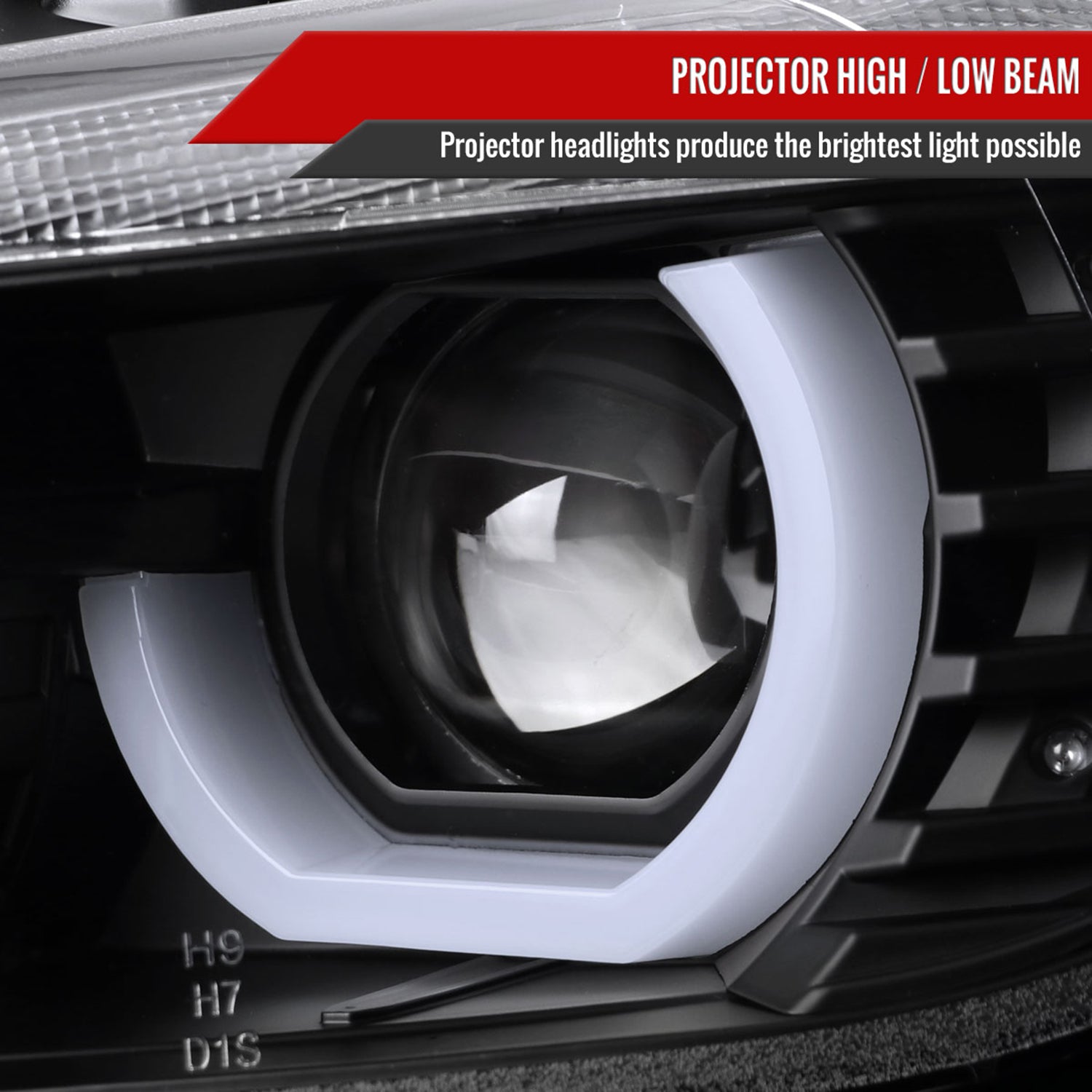 2012-2015 BMW F30 3 Series Sedan Dual U-Bar Headlights LED Signal Lights Black