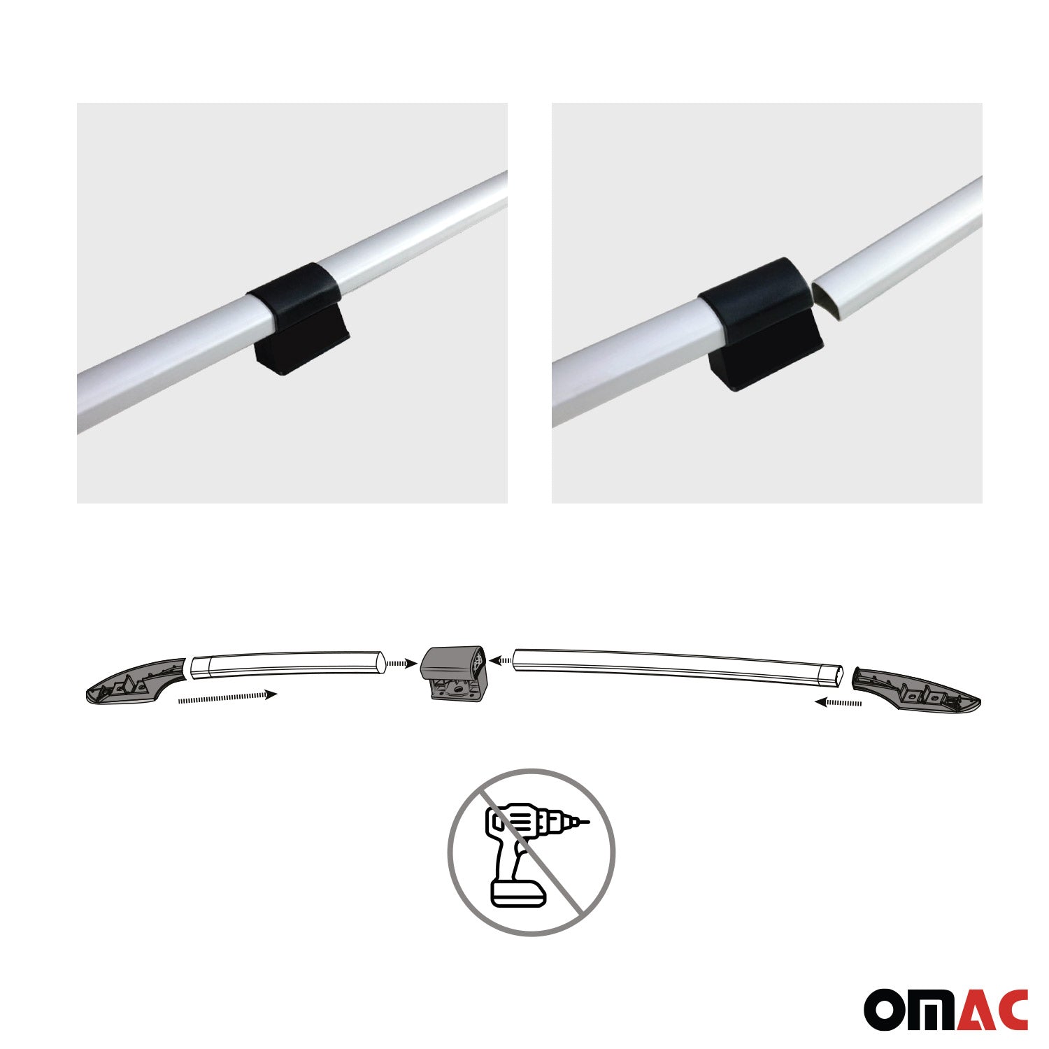 Roof Rack Side Rails for Mercedes Metris 2016-2023 LWB long Aluminium Silver 2x