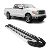 2009-2014 Ford F-150 Supercrew Cab Nerf Bars Side Steps Running Boards Silver