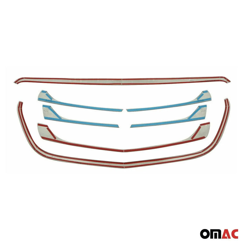 Front Bumper Grill Trim Molding for Mercedes Metris 2016-2024 Stainless Steel 7x - OMAC USA