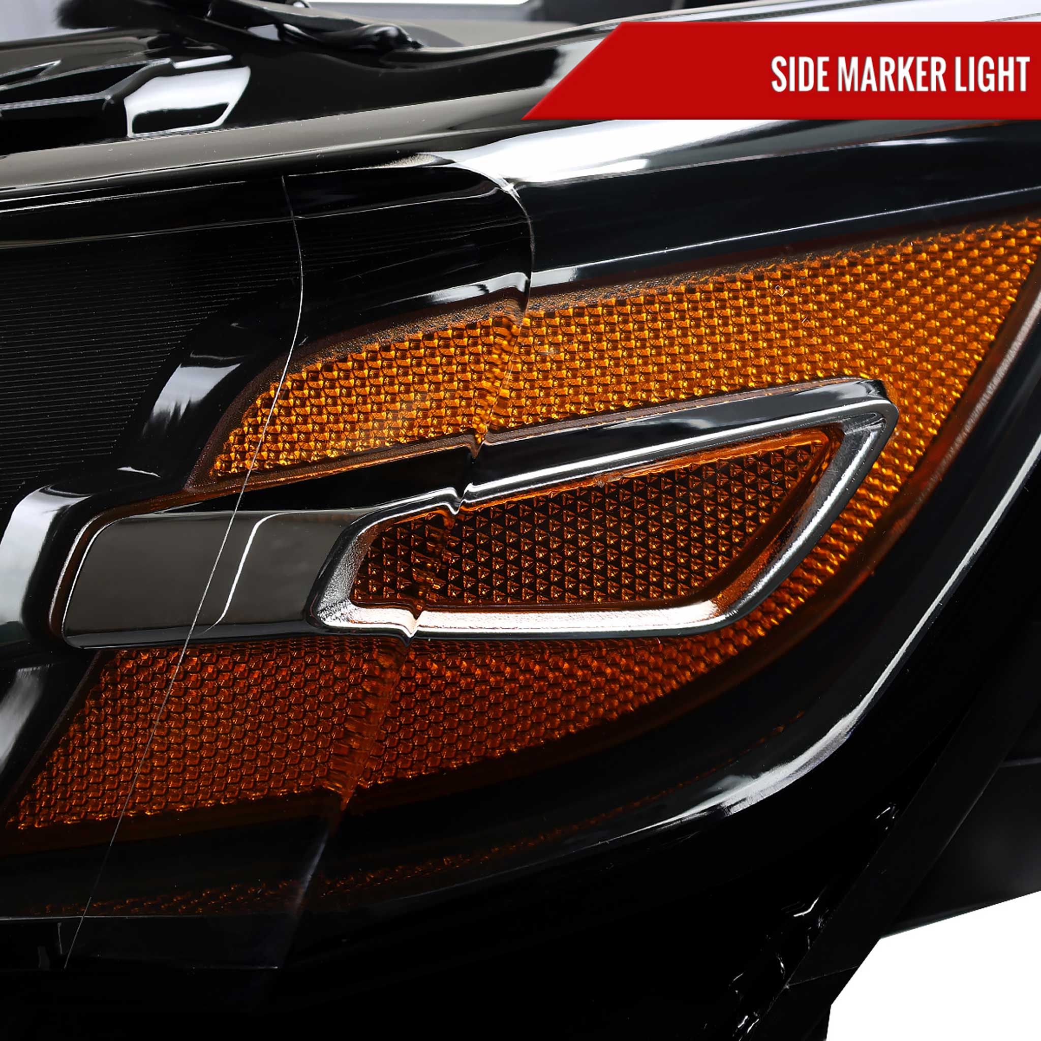 For Chevrolet Impala 2014-2020 Factory Style Projector Headlights Driver Side Jet Black Housing Clear Lens