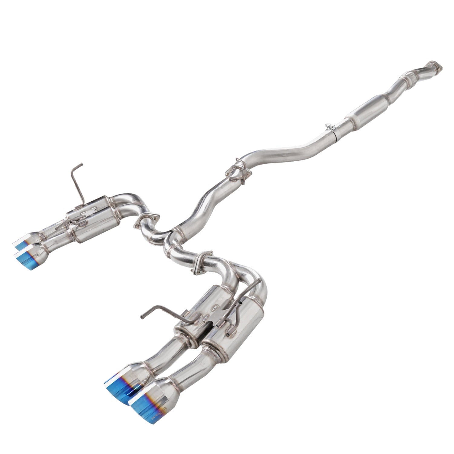 2015-2022 Subaru WRX STI 4" Quad Tip Steel Catback Exhaust System w/ Burnt Tip