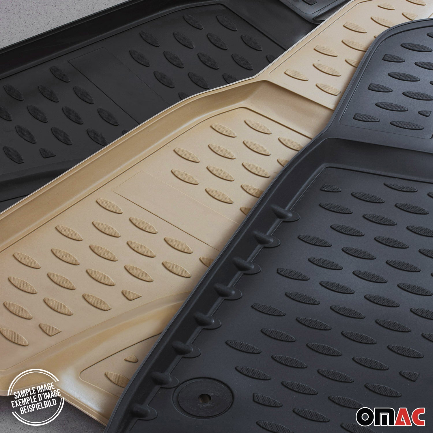 OMAC Floor Mats Liner for Kia Sorento 4.gen 2024-2026 Facelift Rubber TPE Black