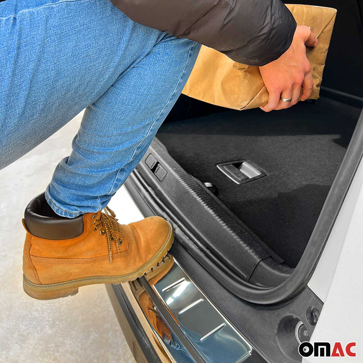 2018-2023 Audi Q5 SQ5 2.gen Rear Bumper Sill Cover Protector Guard Stainless Steel