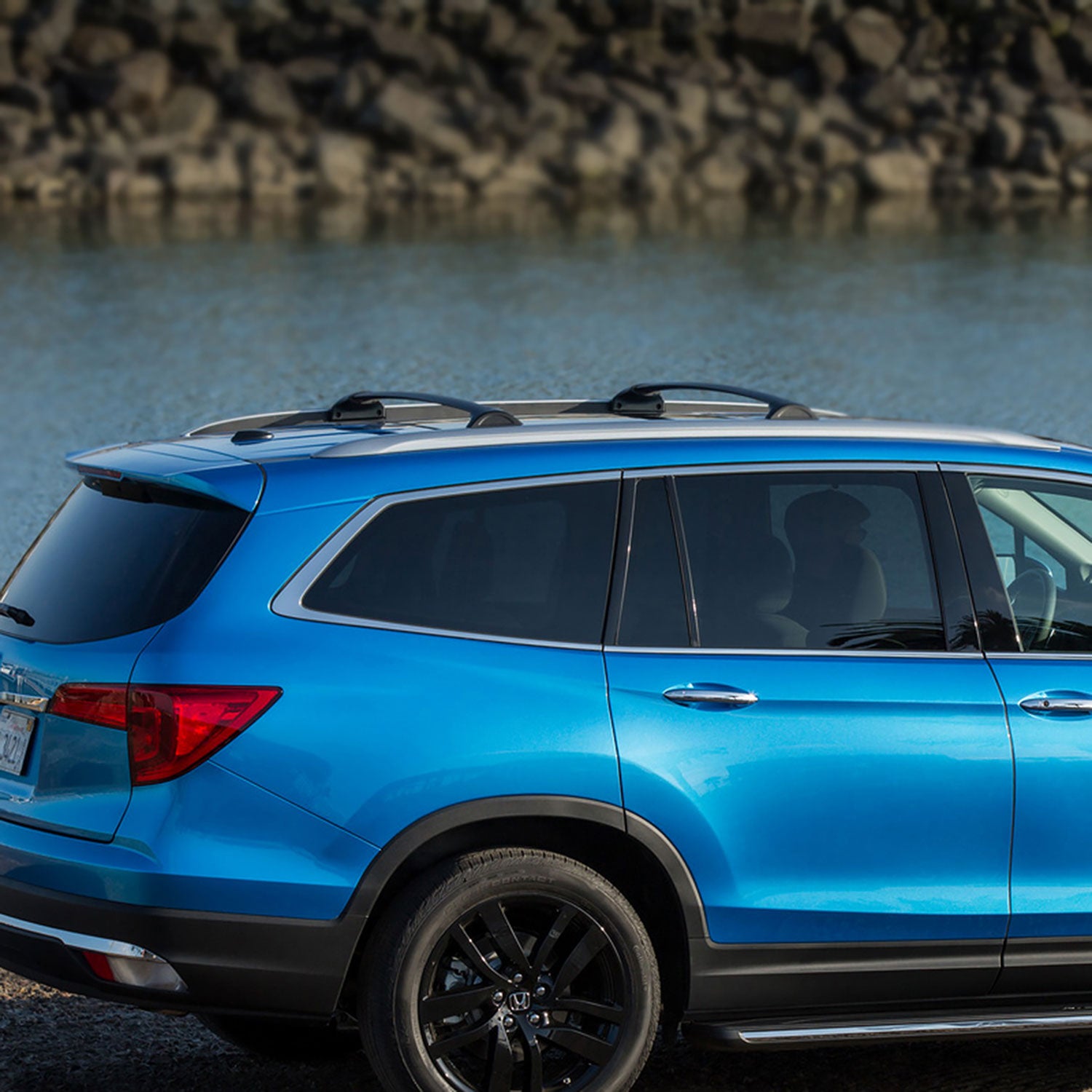 2016-2018 Honda Pilot Black Aluminum Roof Top Rack Cross Bars