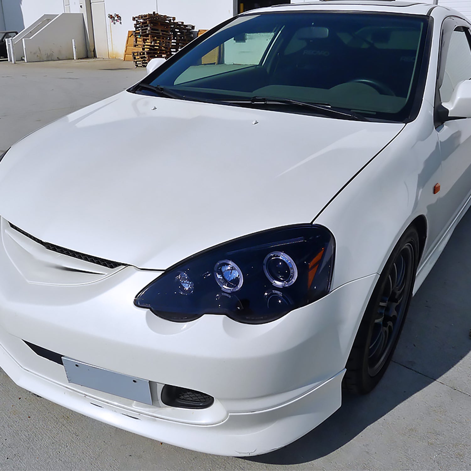 2002-2004 Acura RSX Dual Halo Projector Headlights Glossy Black/Smoke Lens