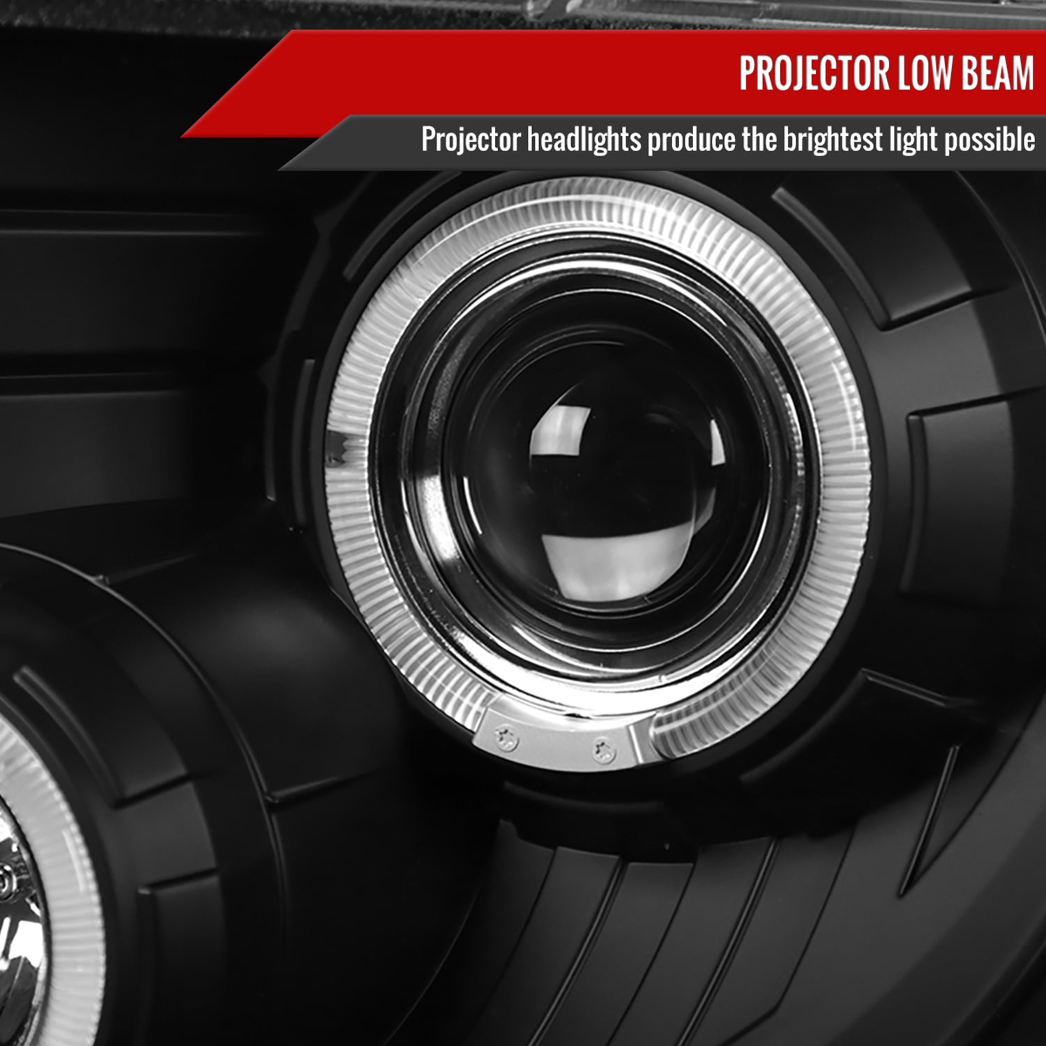 2009-2014 Ford F-150 Dual Halo Projector Headlights Matte Black/Clear Lens