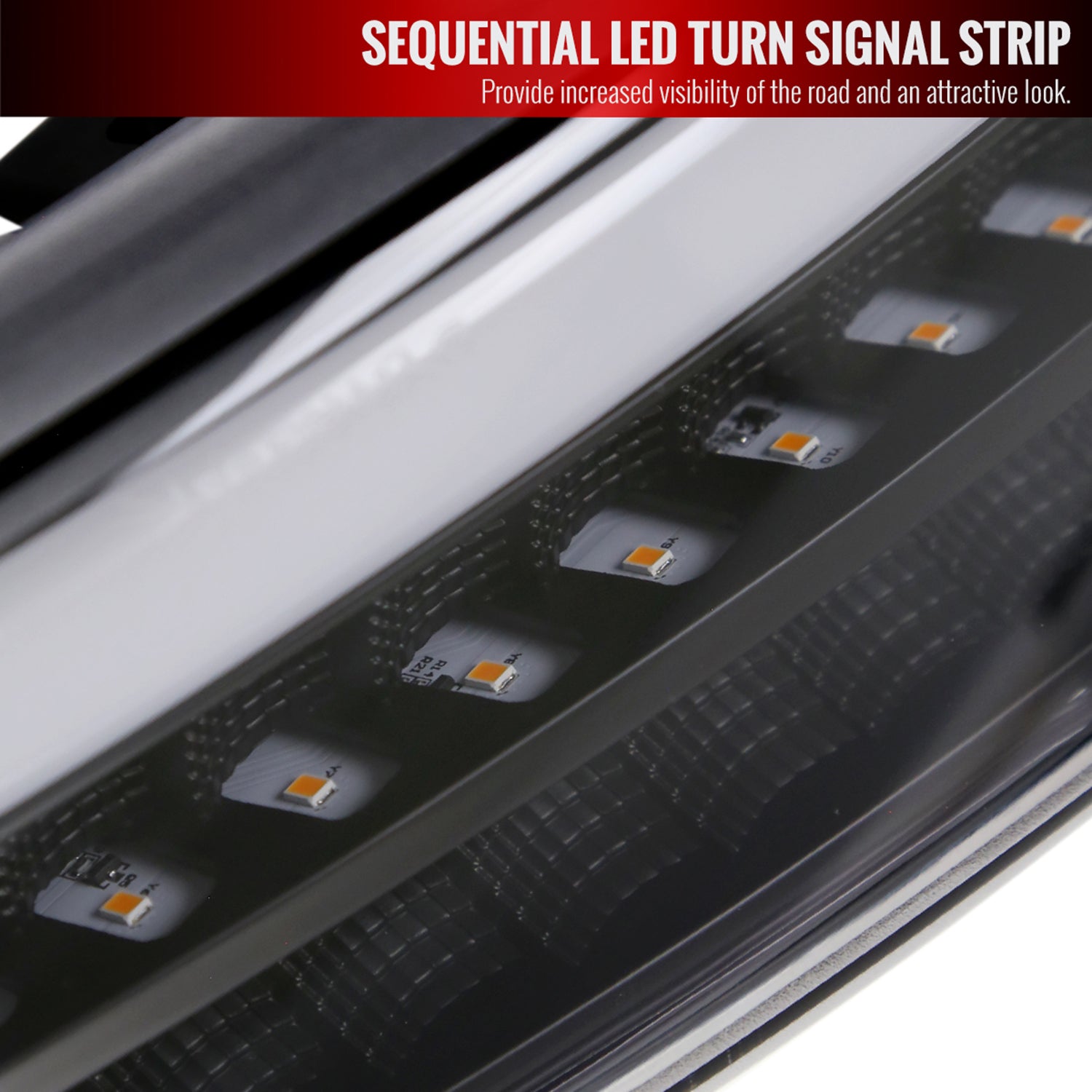 1999-2006 GMC Sierra Sierra Yukon/XL Headlights LED Signal Bumper Lights Black