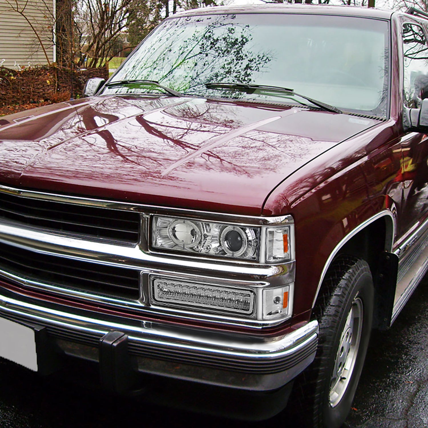 1988-1999 Chevy C/K C10/Blazer/Tahoe/Yukon Dual Halo Headlights Chrome