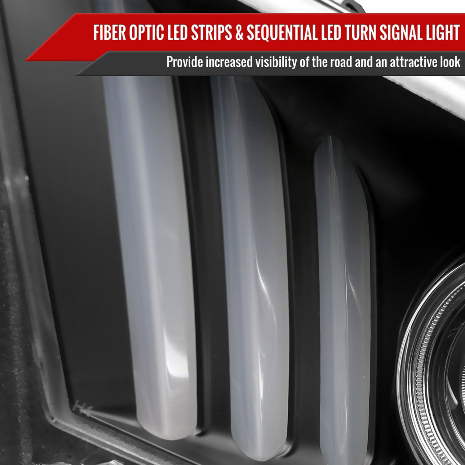 2010-2014 Ford Mustang LED Bar Projector Headlights Turn Signal Lights Black