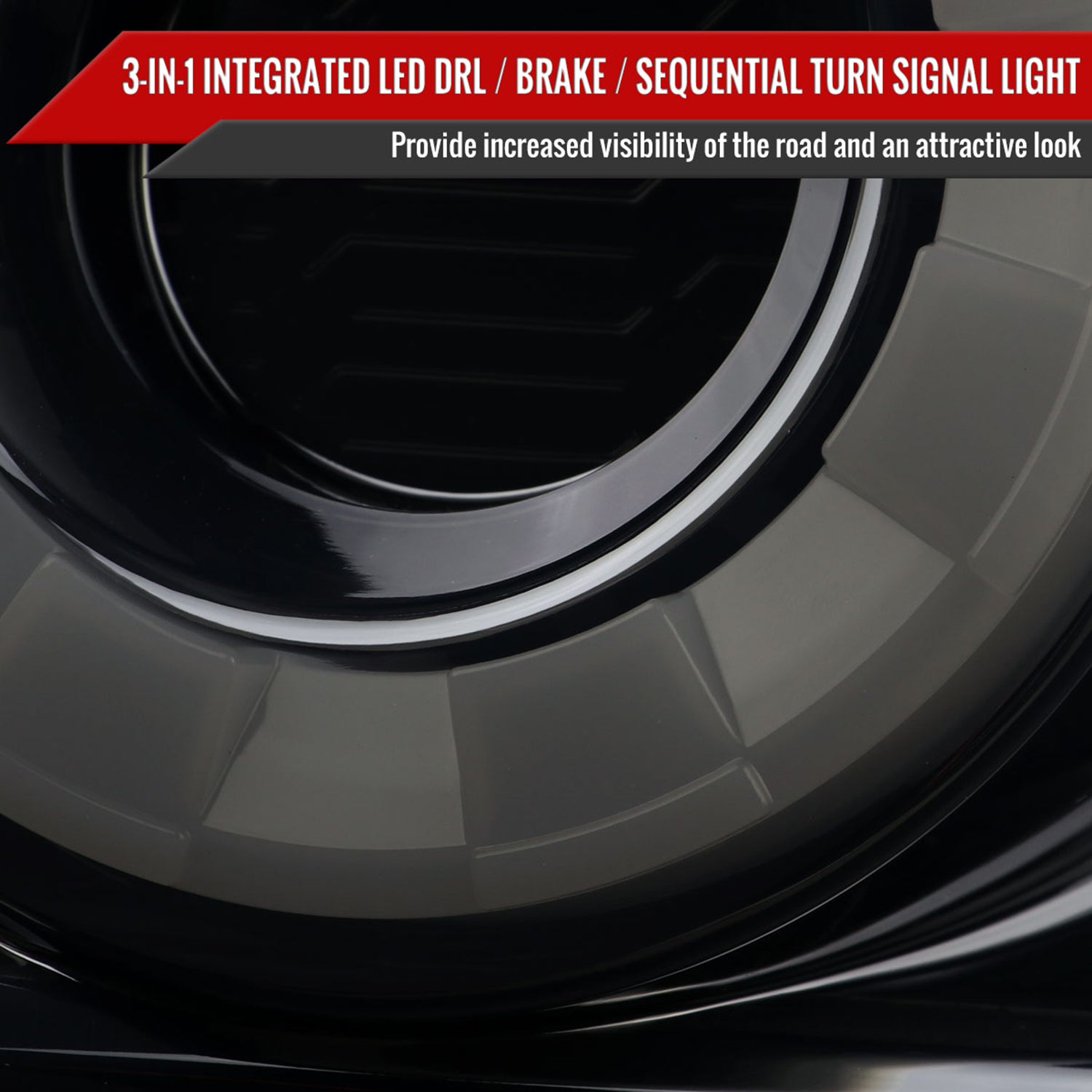 2015-2022 Ford Mustang Coupe/Convertible LED Tail Lights Glossy Black/Smoke