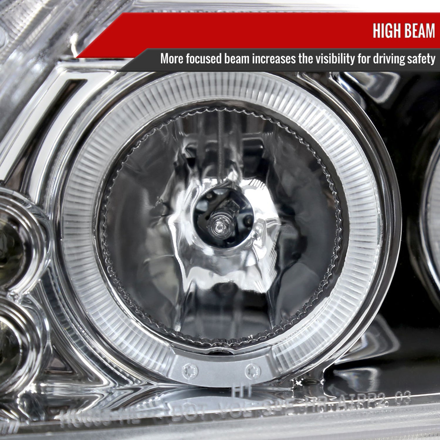 2005-2010 Scion tC Dual Halo Projector Headlights Chrome Housing/Clear Lens