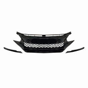 2016-2021 Honda Civic Front Grille Hood Type R Style Honeycomb Mesh HB Sedan