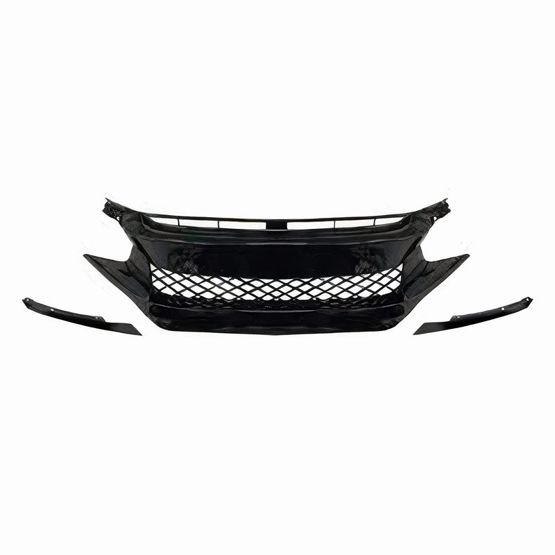 2016-2021 Honda Civic Front Grille Hood Type R Style Honeycomb Mesh HB Sedan