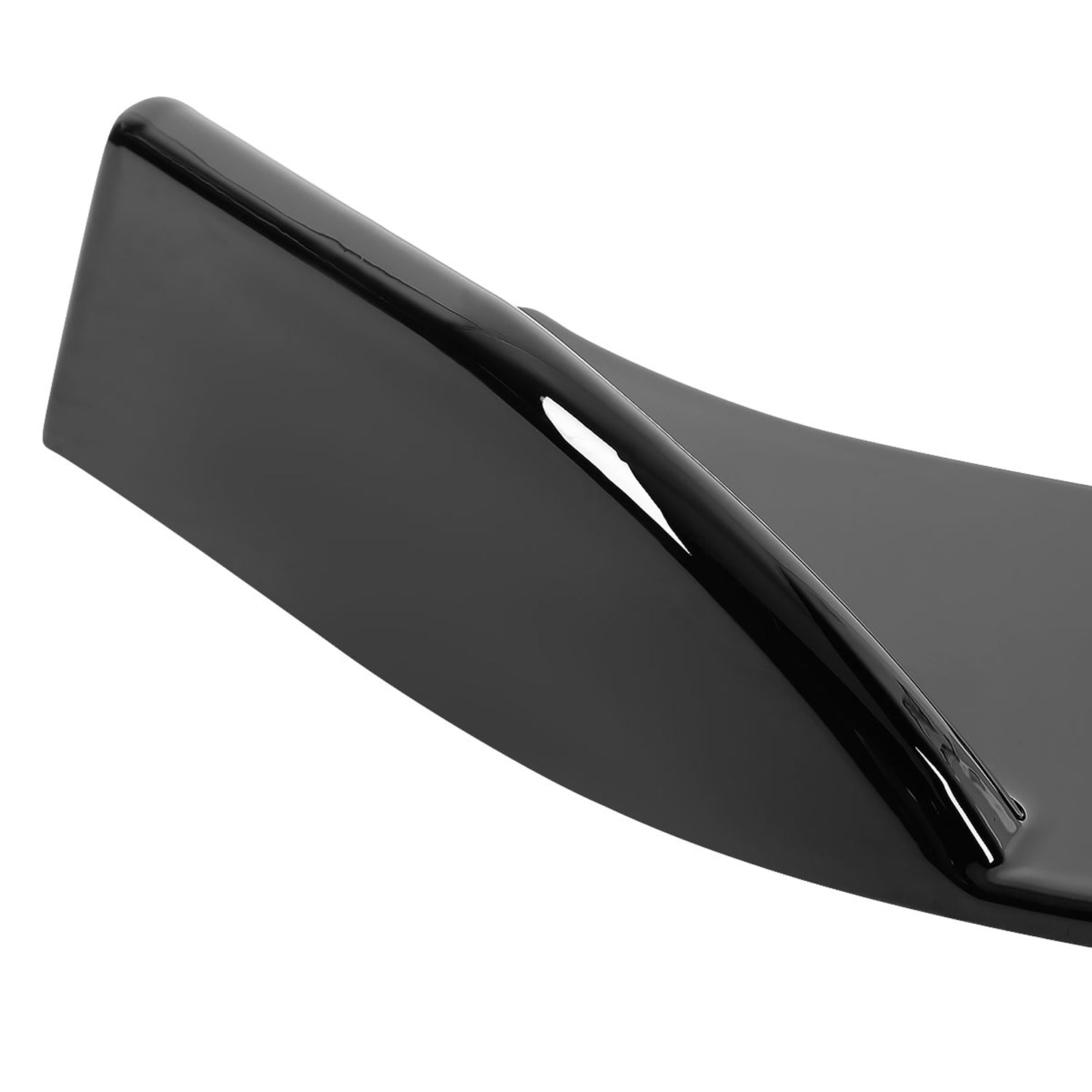 Universal Glossy Black Polypropylene 3Pcs Front Bumper Lip Splitter Spoiler Set