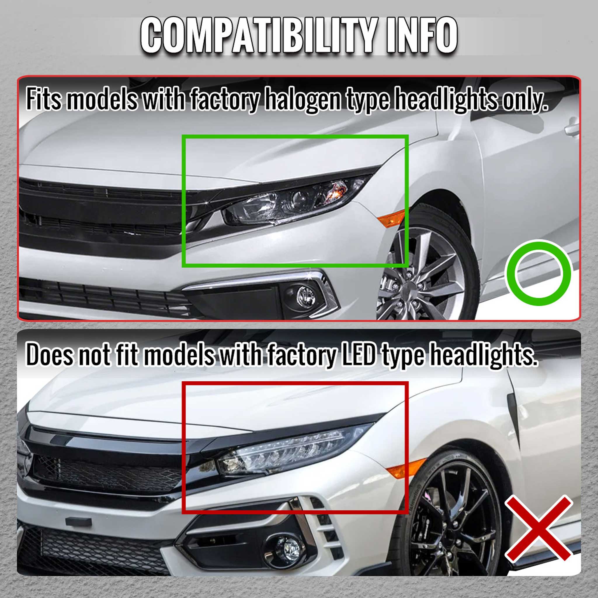 For Honda Civic 2016-2021 Projector Headlights Sequential DRL Glossy Black Housing Smoked Lens