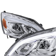 2007-2011 Honda CRV LED Bar Projector Headlights Chrome Housing/Clear Lens