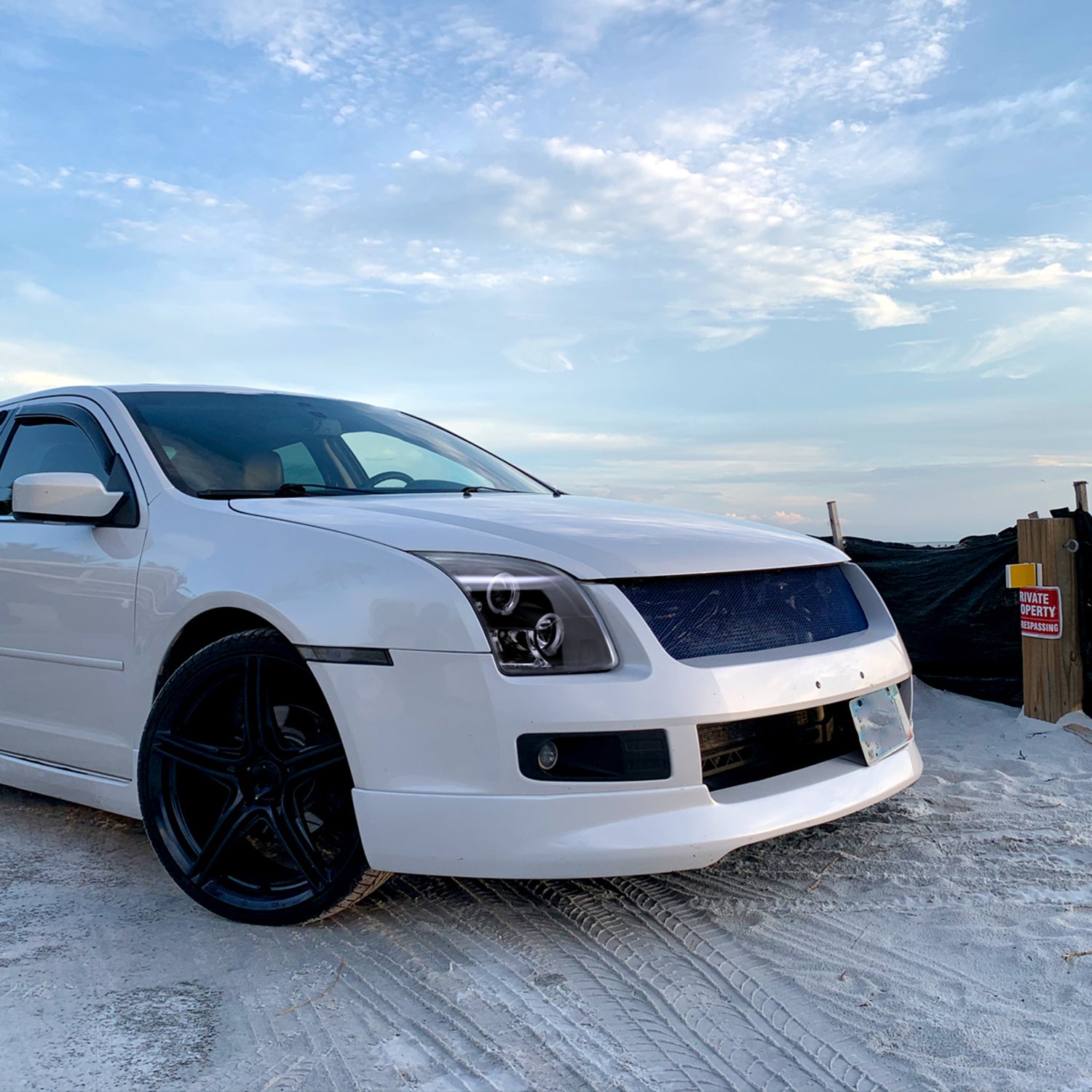 2006-2009 Ford Fusion Dual Halo Projector Headlights Matte Black/Clear Lens