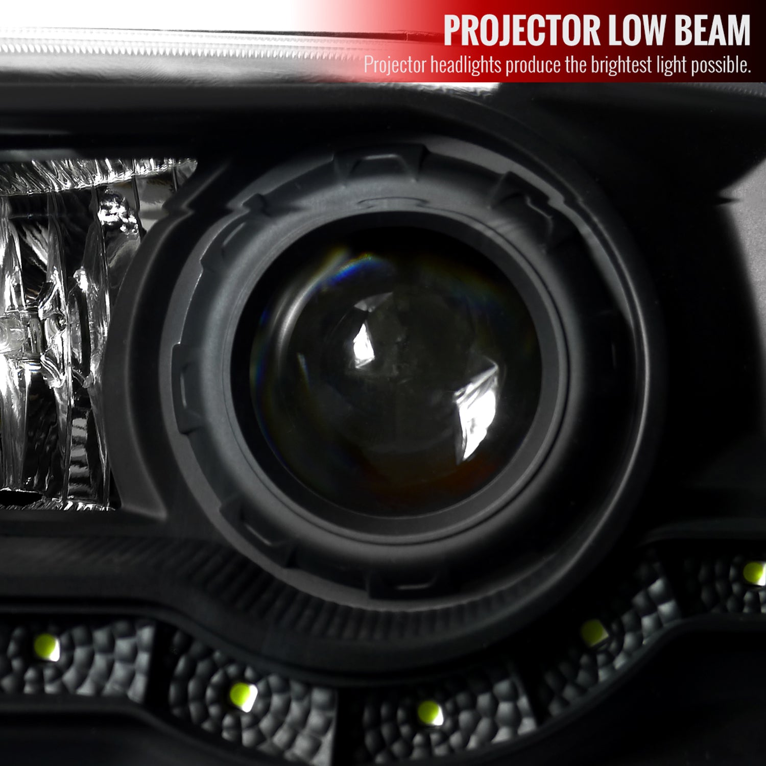 1999-2004 Ford F-250/350/450/550/Excursion Projector Headlights LED Black