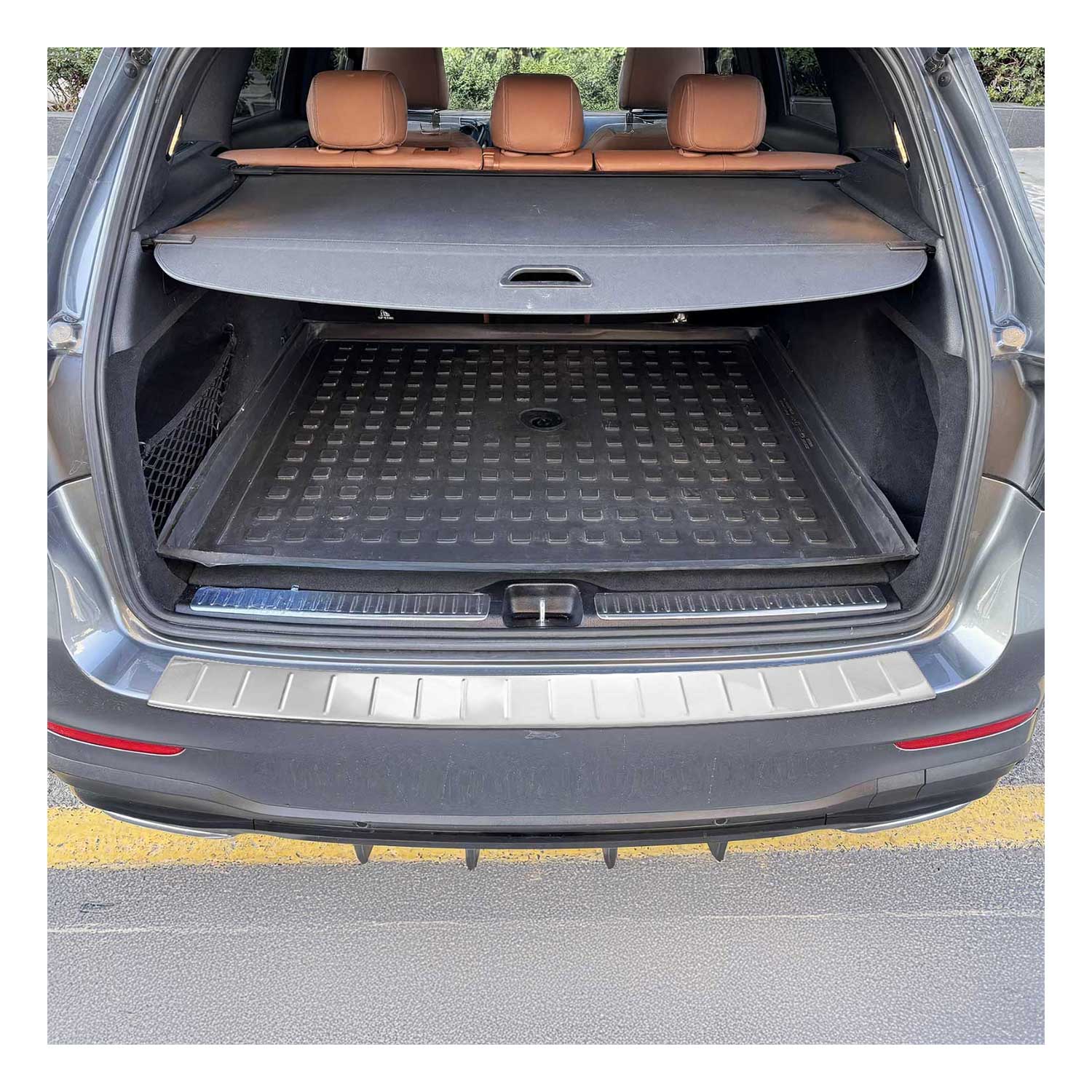 2016-2022 Mercedes GLC Class X253 Rear Bumper Sill Cover Guard Stainless Steel