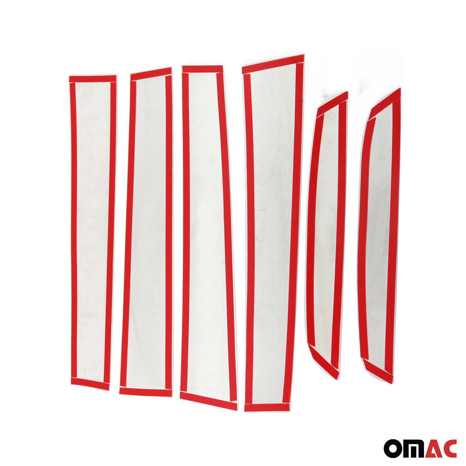 2019-2023 Ford Ranger Window B Pillar Posts Door Trim Cover Stainless Steel Silver 6x