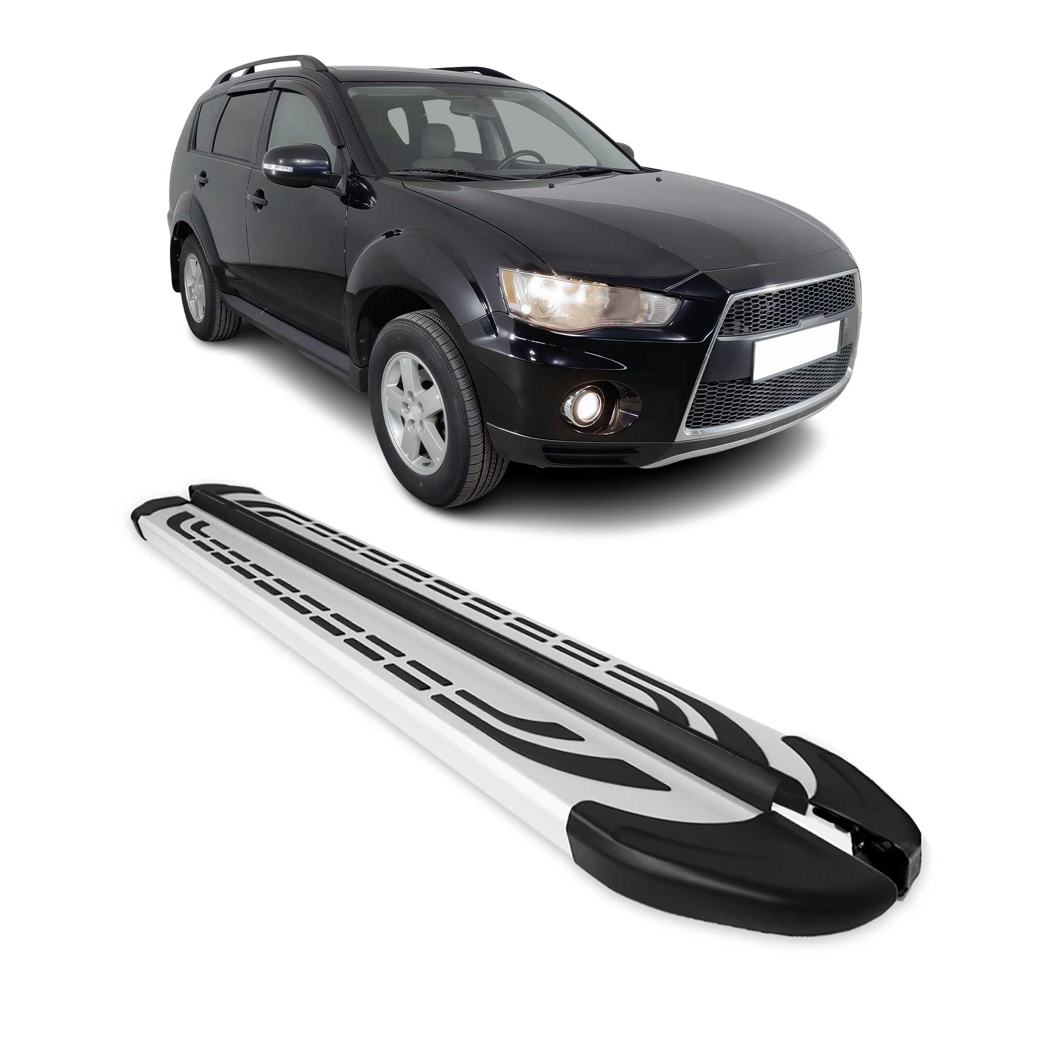 2007-2013 Mitsubishi Outlander Running Boards Side Steps Silver