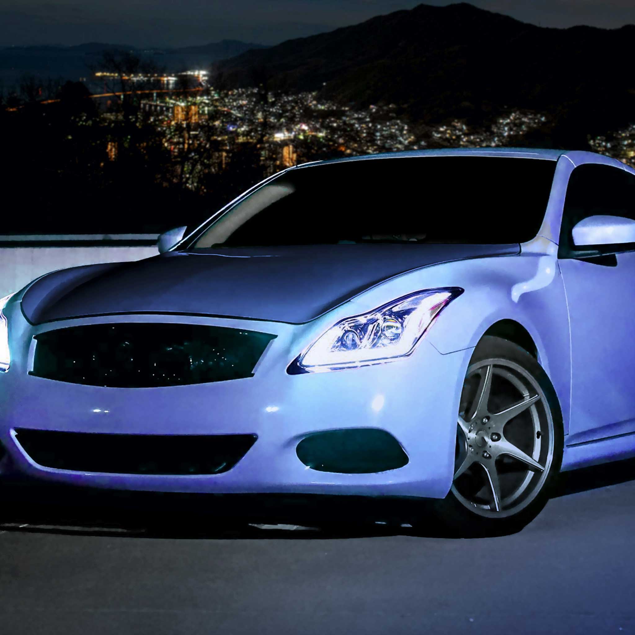 For Infiniti G37 2008-13 / Q60 Coupe 2014-15 LED Projector Headlights Sequential Chrome Housing Clear Lens Switchback