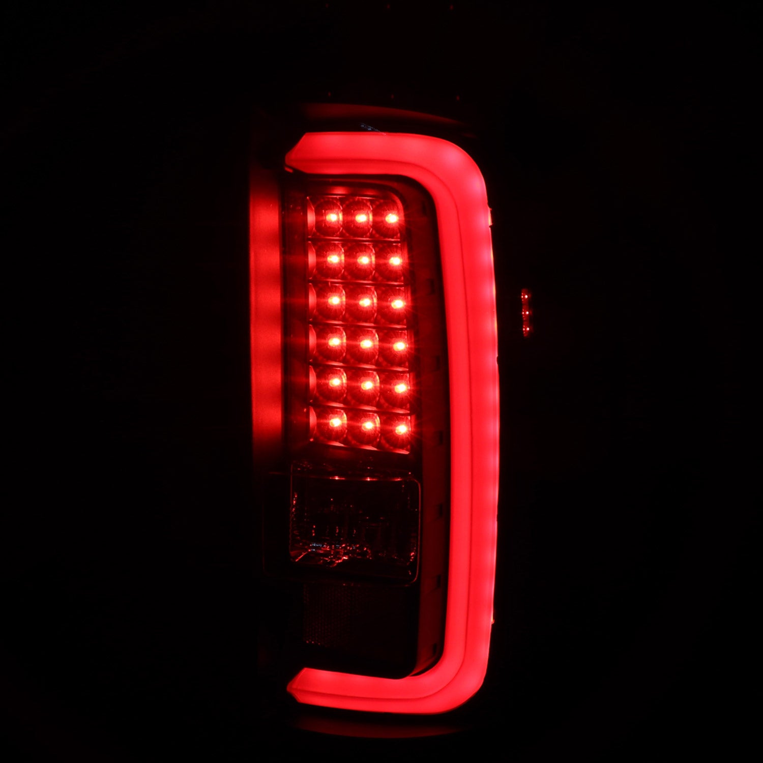 2014-2018 GMC Sierra 1500/2500HD/3500HD Red Bar LED Tail Lights Black/Clear