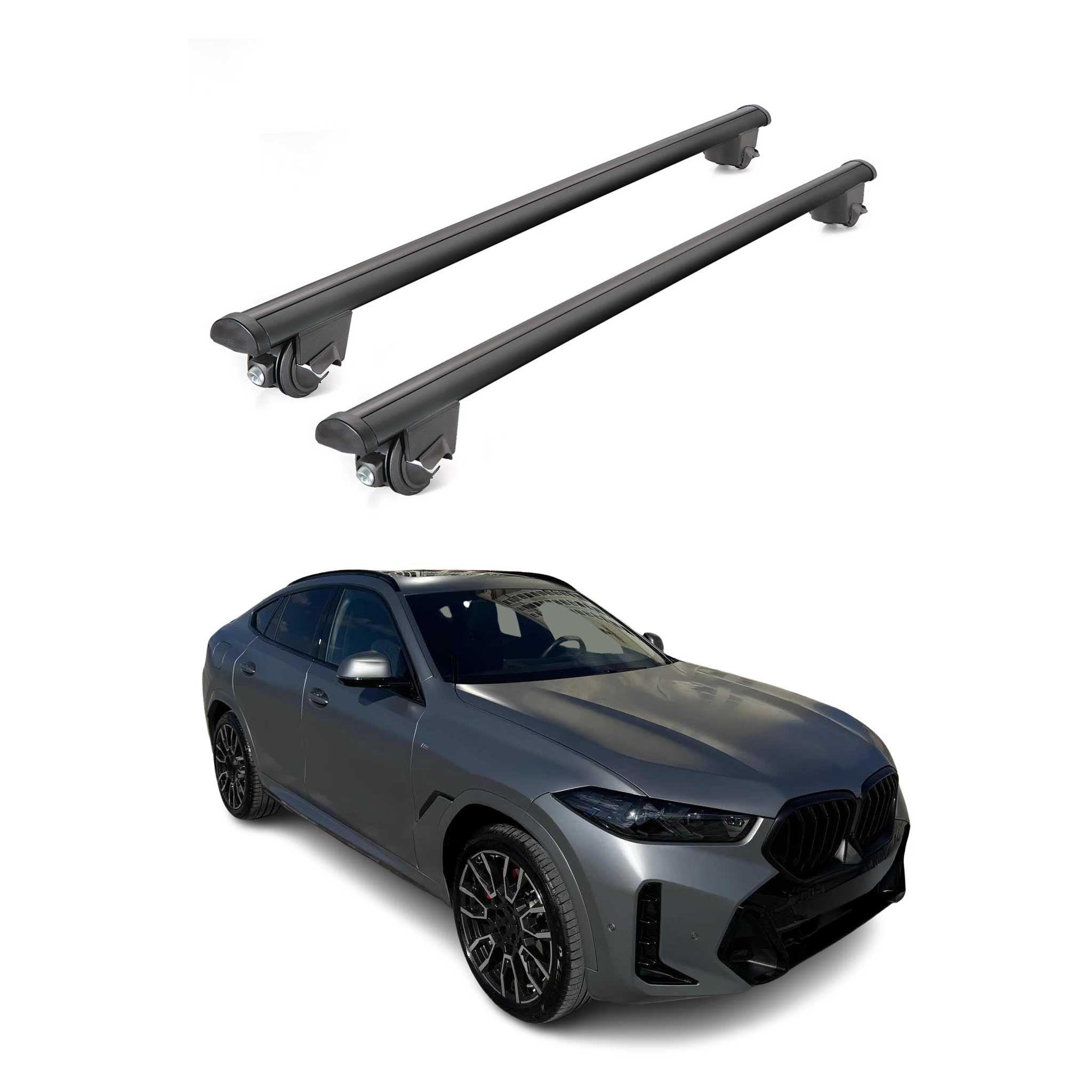 2019-2025 BMW X6 G06 Roof Rack Cross Bars Luggage Lbs Black 2 Pcs