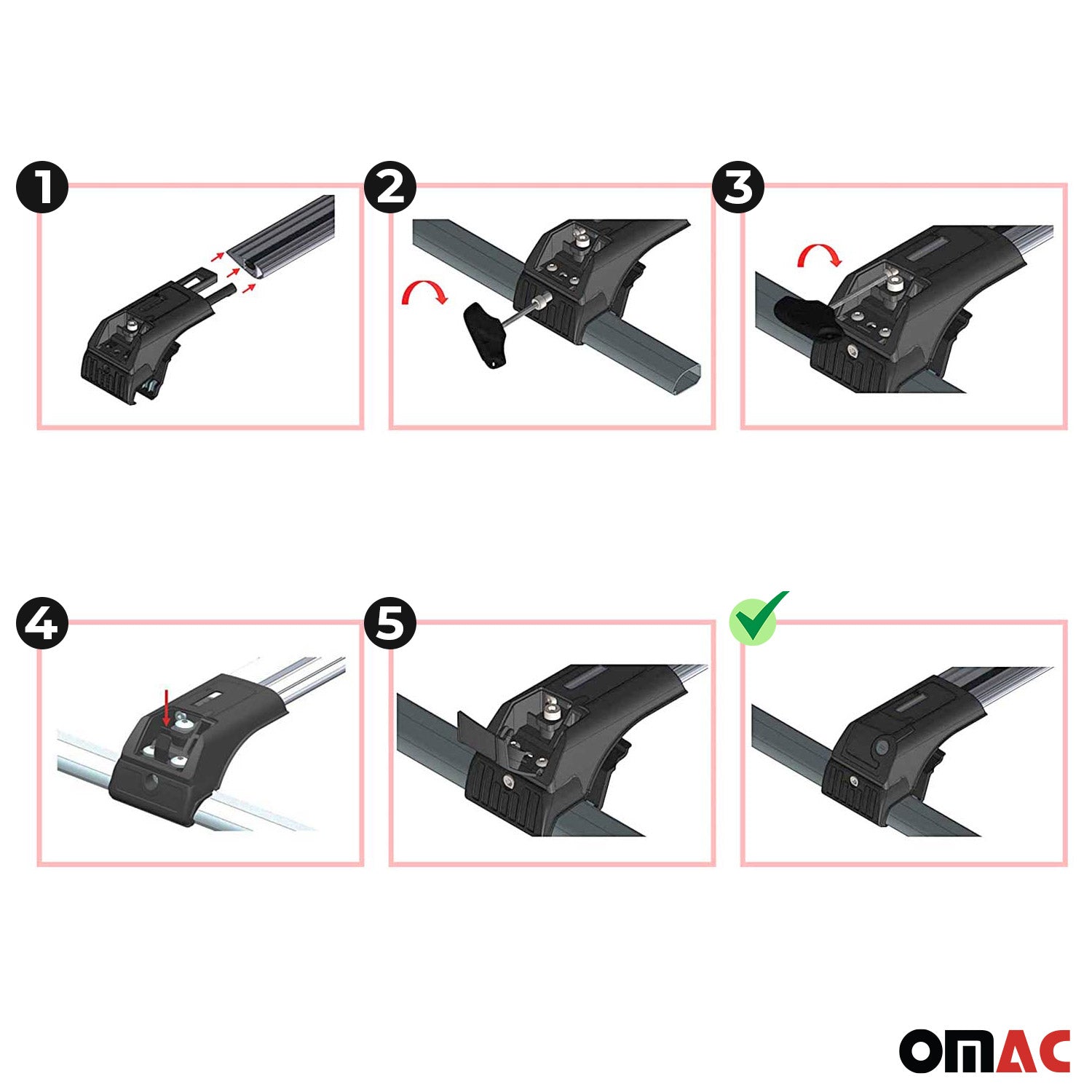 2013-2022 Buick Encore Roof Rack Cross Bars Black