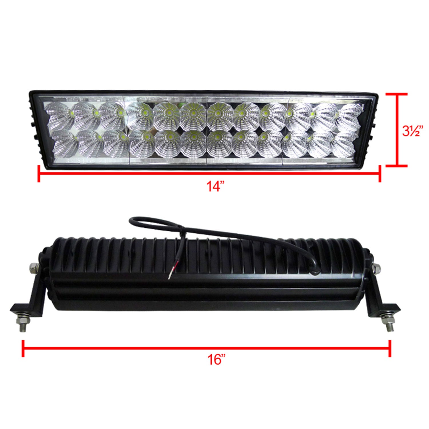 Universal Off Road 6000K Flood Beam 72W 24-LED Fog Light Lamp Bar Alu Housing