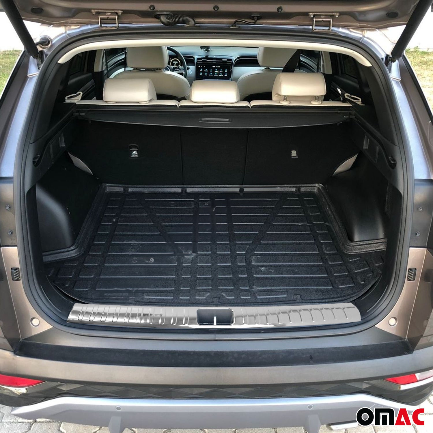 2016-2021 Hyundai Tucson Trunk Sill Cover Bumper Guard Protector Stainless Steel Silver