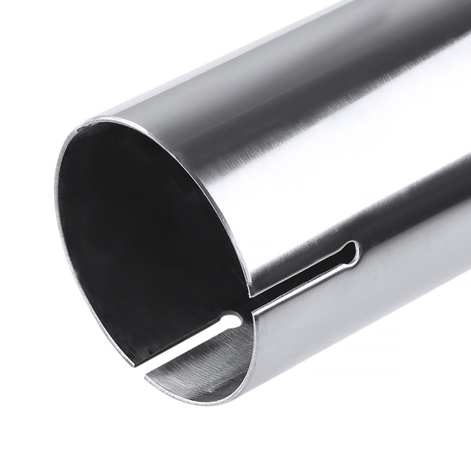 Universal 2.5" Inlet/4.125" Outlet Chrome Steel Angled Burnt Blue Exhaust Tips