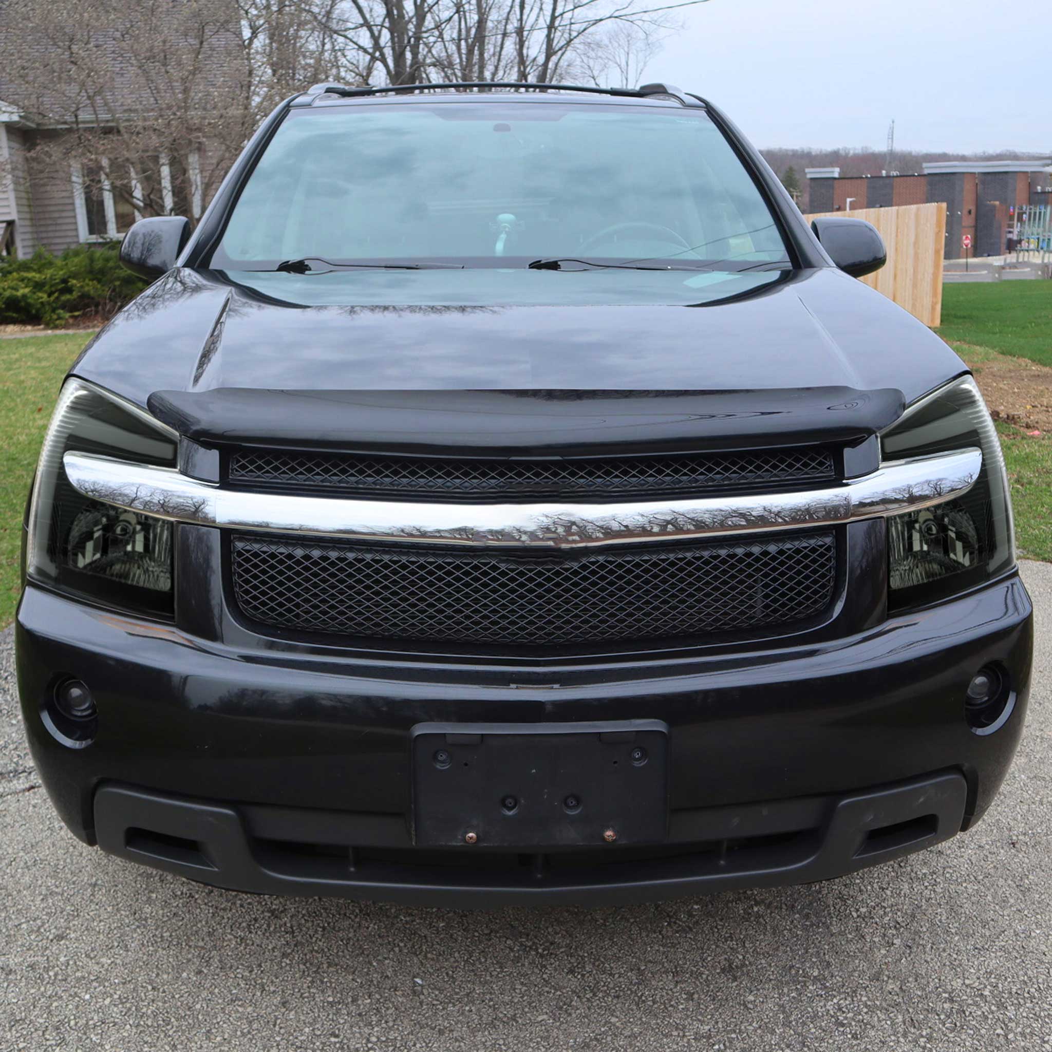For Chevrolet Equinox 2005-2009 Headlights Switchback LED Bar Turn Signal Matte Black Housing Smoked Lens