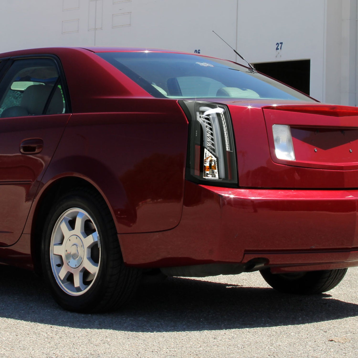 2003-2007 Cadillac CTS LED Tail Lights Matte Black Housing/Clear Lens