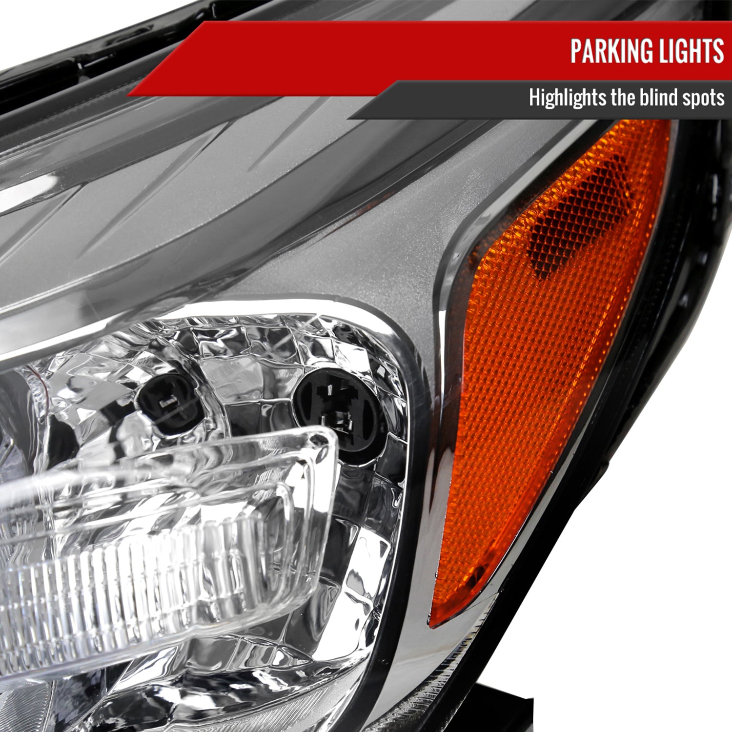 2013-2015 Chevy Malibu / Malibu Limited Projector Headlights Reflectors Chrome