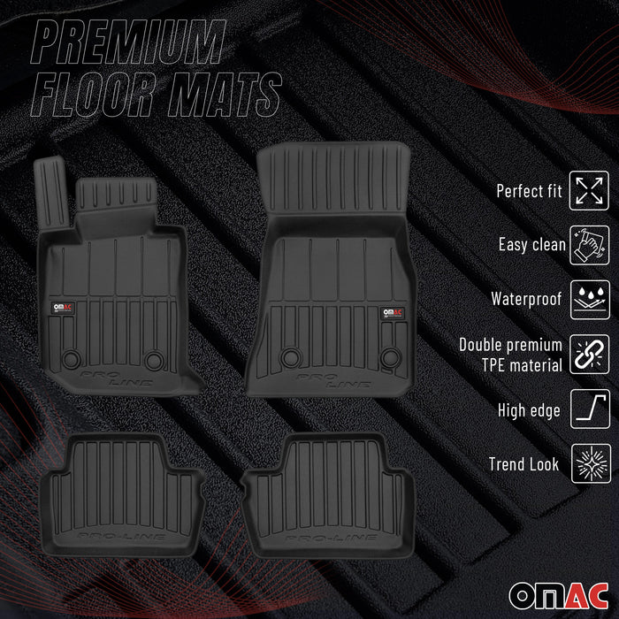 OMAC Premium Floor Mats for BMW 2 Series G42 Coupe 2022-2024 All-Weather 4pcs