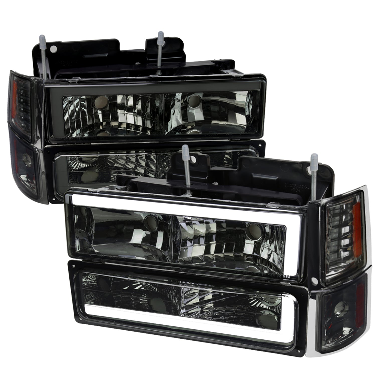 1994-1998 Chevy C10 C/K Tahoe Suburban LED Headlights &Corner Lights Smoked