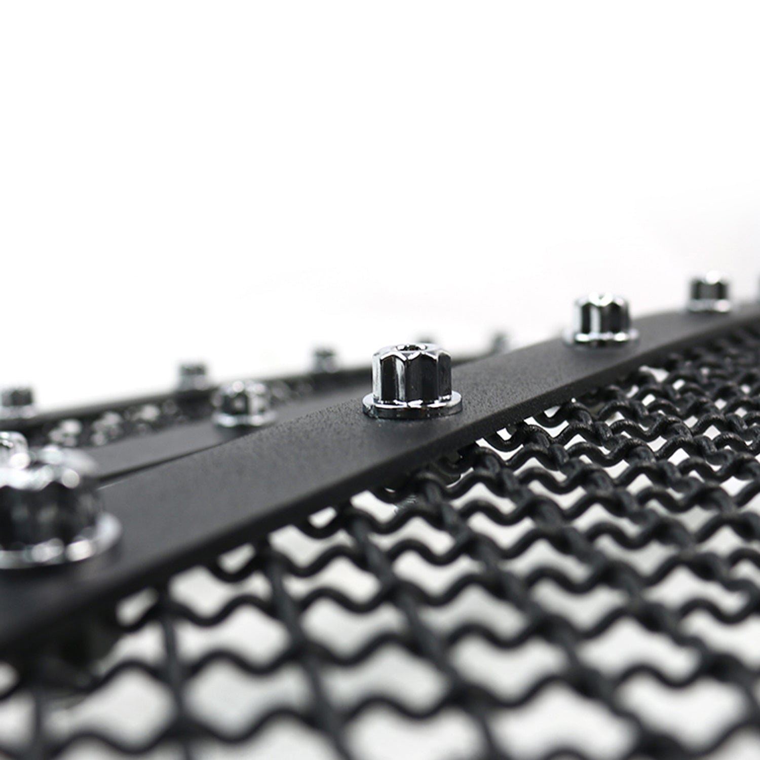 2014-2015 Chevy Silerado 1500 Rivet Style Black S.Steel 2PC Mesh Grille Insert