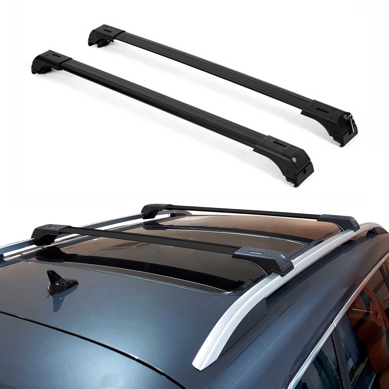 2016-2020 Kia Sorento Roof Rack Cross Bars Black