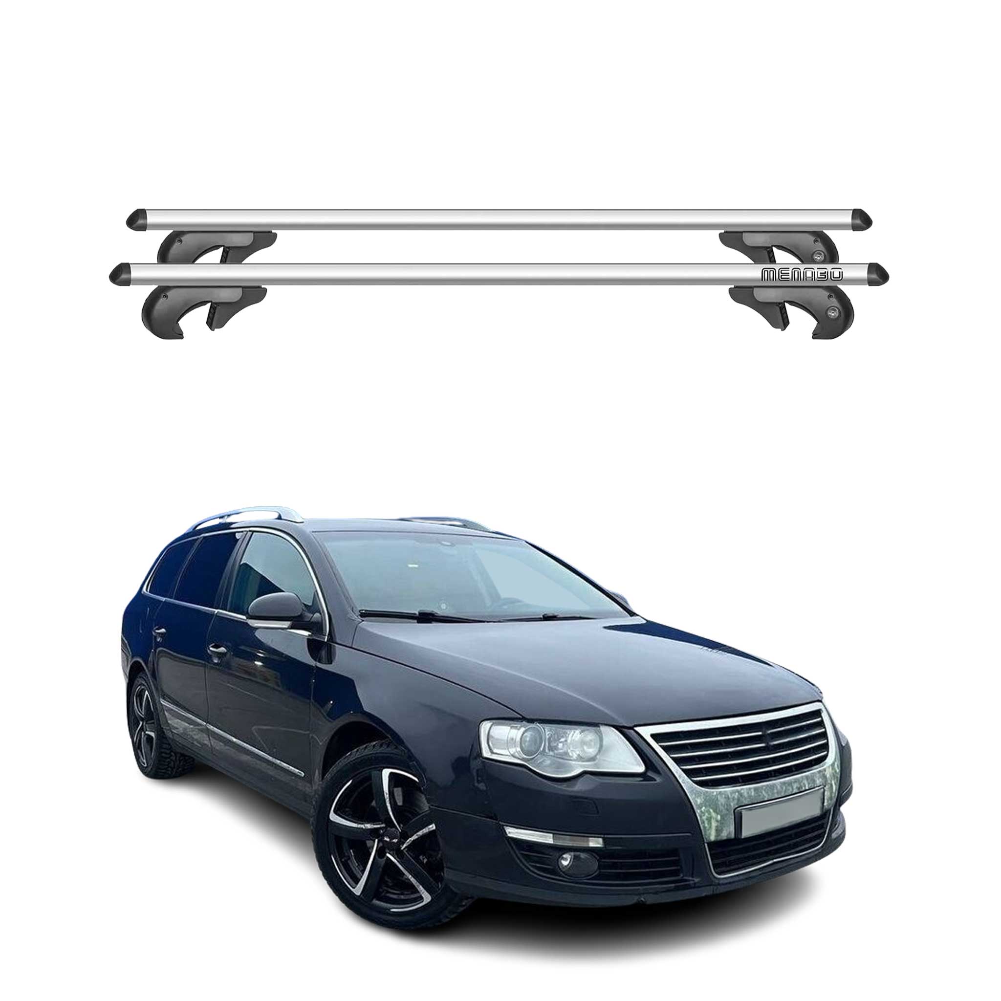 2006-2010 VW Passat B6 Variant Roof Rack Cross Bars Silver