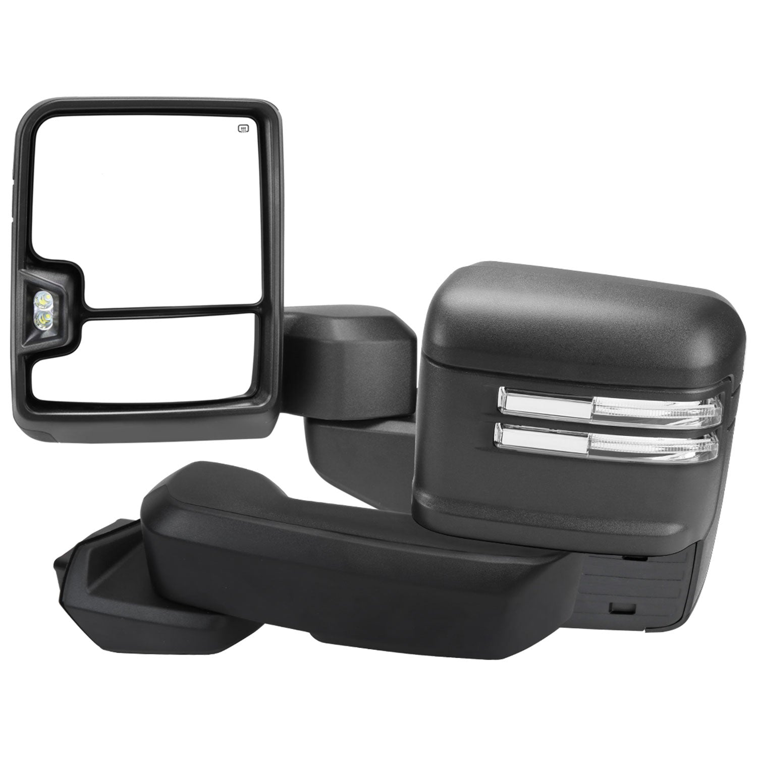 2019-2023 Chevy Silverado 1500 Heated & Manual Black Towing Mirrors Clear Lens