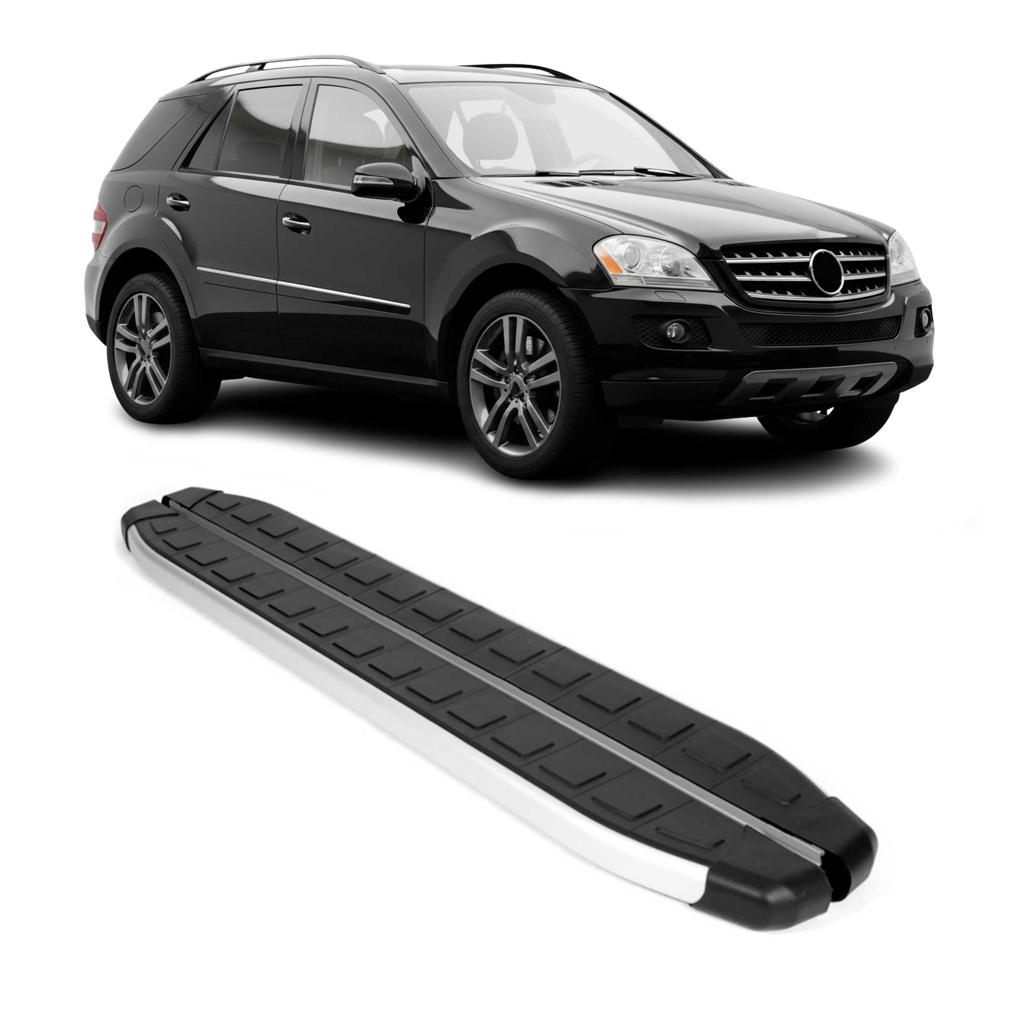 2005-2011 Mercedes M Class W164 Running Boards Side Steps Silver & Black