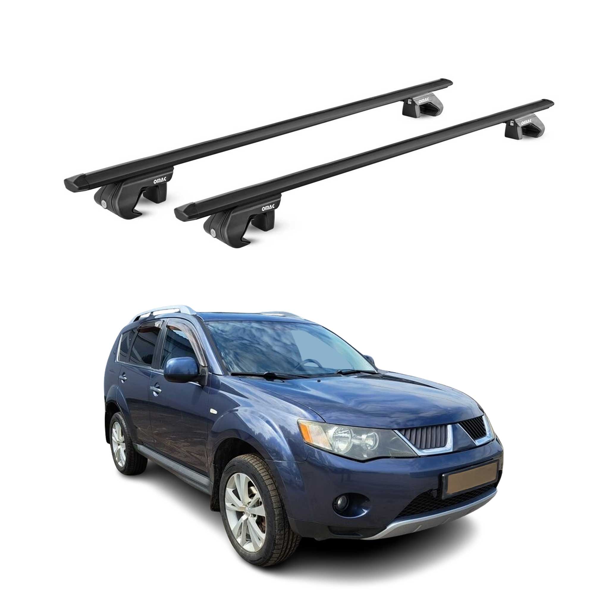 2007-2013 Mitsubishi Outlander Roof Rack Cross Bars Black
