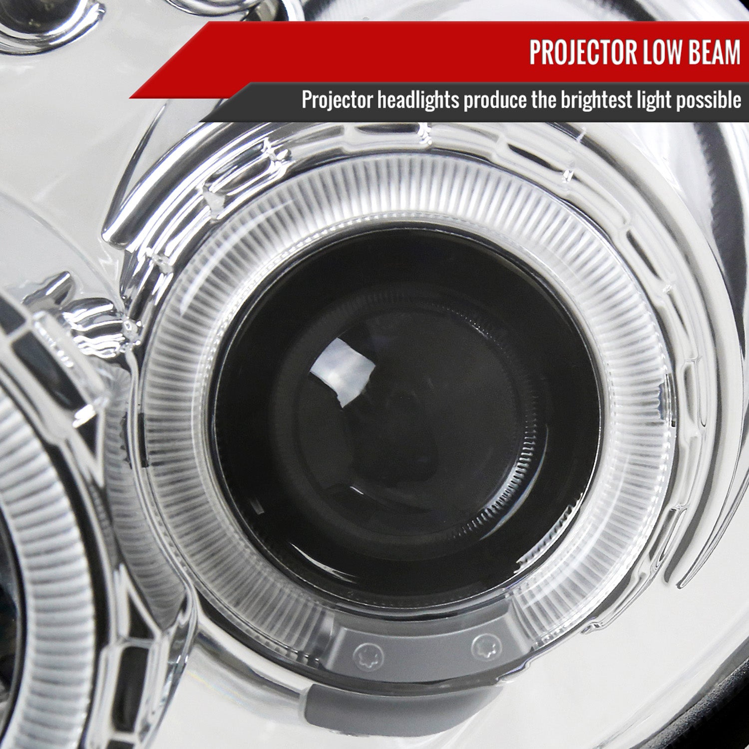 2000-2002 Dodge Plymouth Neon Dual Halo Projector Headlights Chrome/Clear Lens