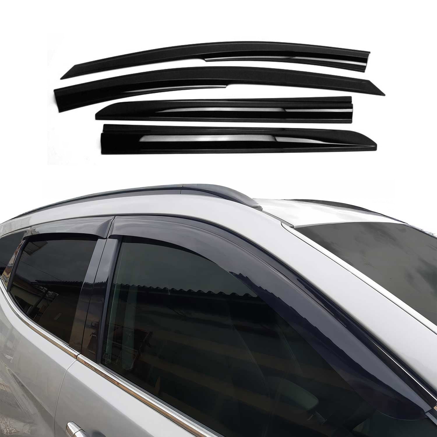 2018-2023 Hyundai Kona Window Visor Vent Rain Deflector 4Pcs Smoke